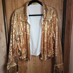 Gold Sequin Fringe Jacket